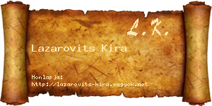 Lazarovits Kira névjegykártya